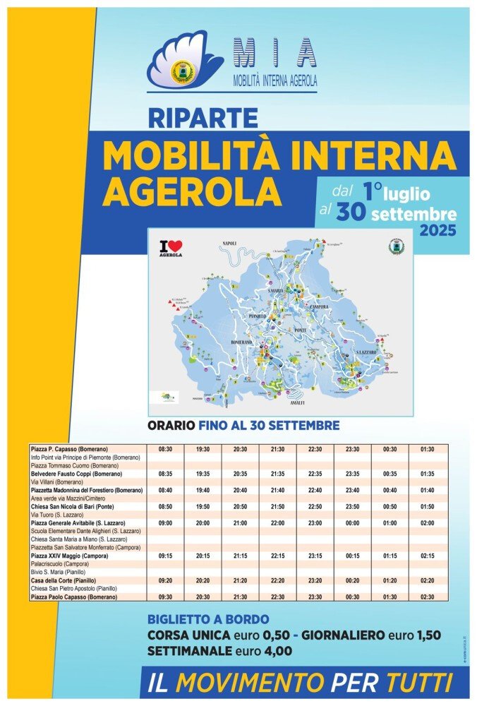 Servizio mobilità interna Agerola