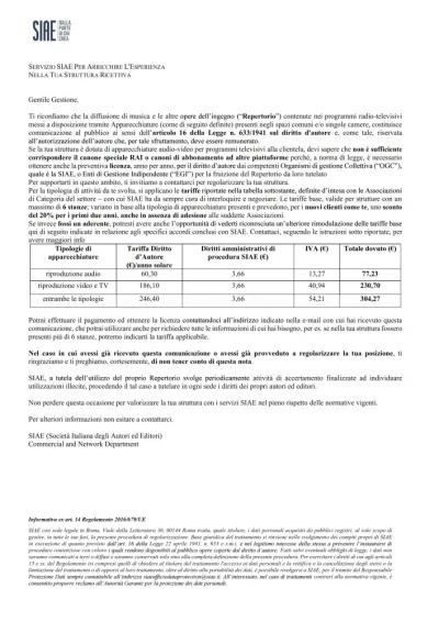 ADEMPIMENTI SIAE - AVVISO IMPORTANTE