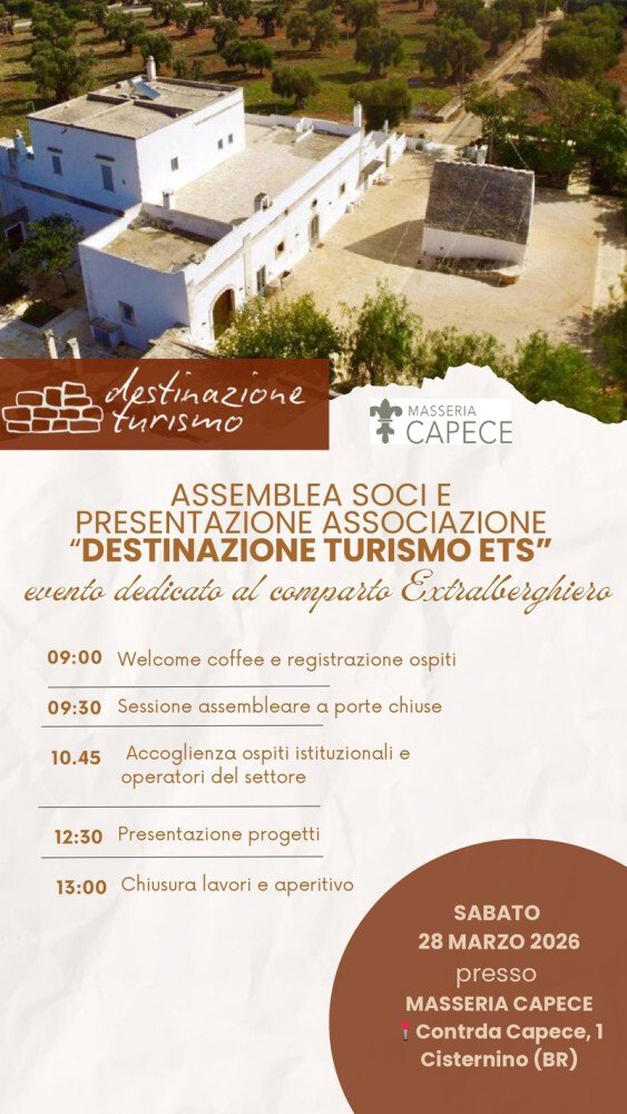 Nasce la Delegazione Cisternino di “Destinazione Turismo”: presentazione ufficiale il 28 marzo