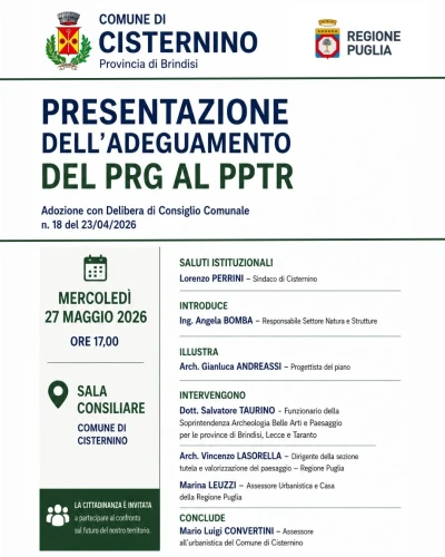 Presentazione dell'adeguamento del PRG al PPTR