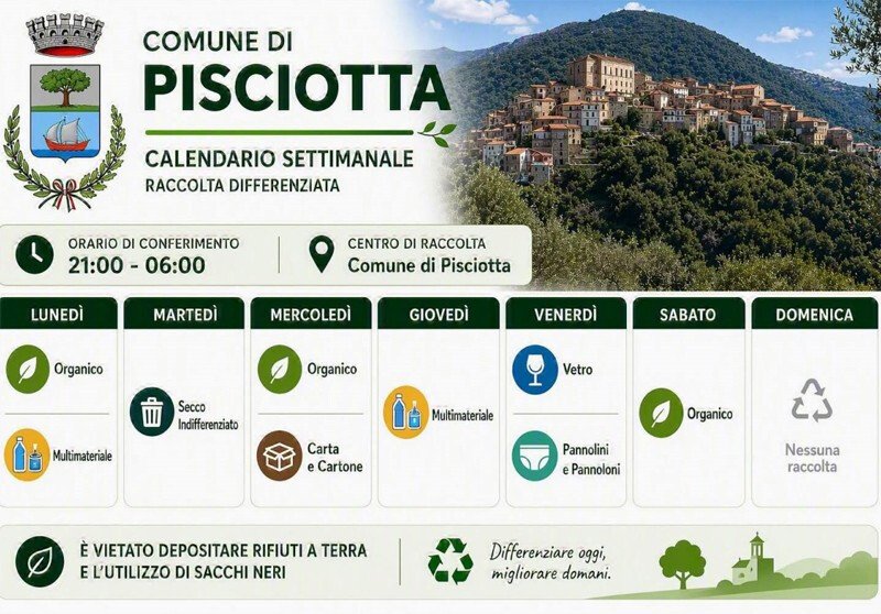 Raccolta differenziata: nuove disposizioni per il corretto conferimento dei rifiuti urbani