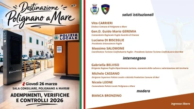 Polignano a Mare si prepara al 2026: incontro su turismo, controlli e adempimenti