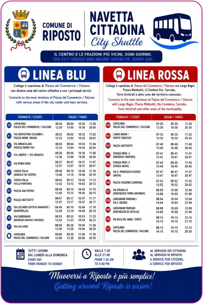 Aggiornamento servizio Navetta Cittadina - Città di Riposto