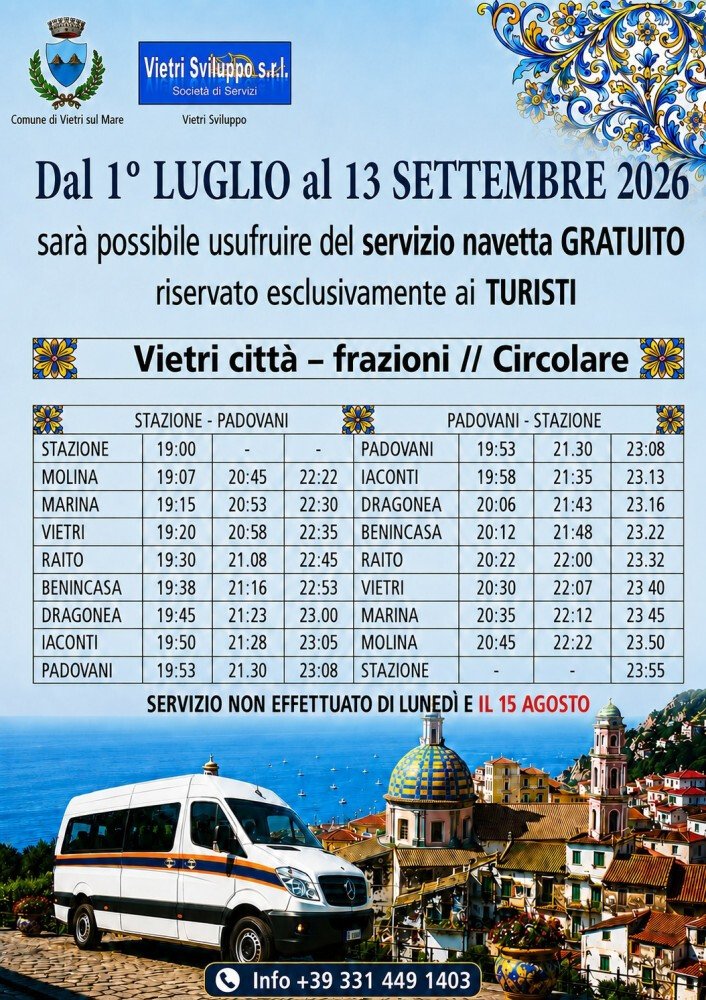 SERVIZIO NAVETTA GRATUITO